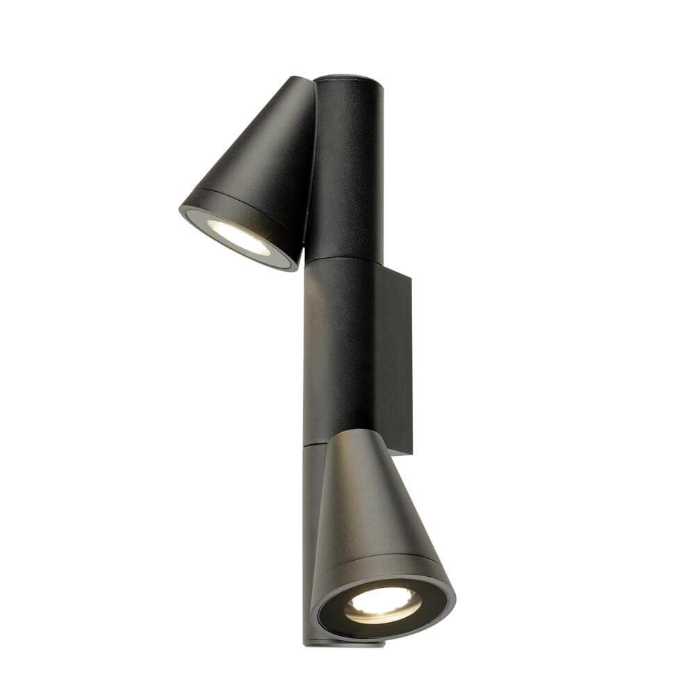 Design wandlamp T-Tube WL zwart dubbel Design wandlamp T-Tube WL zwart dubbel