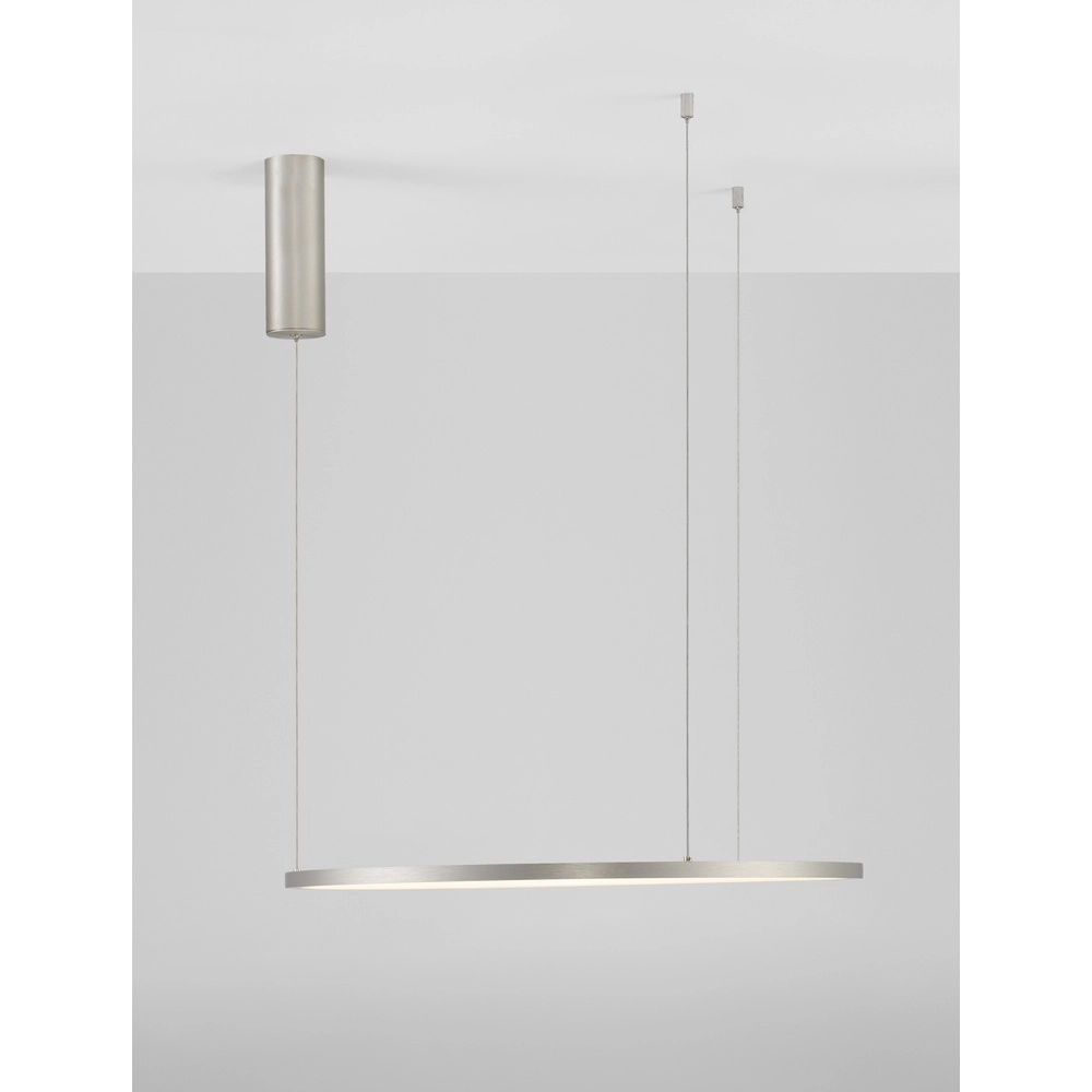 Ronde hanglamp Tarquin zilvergrijs Ø 60cm Lyora 5212017438287