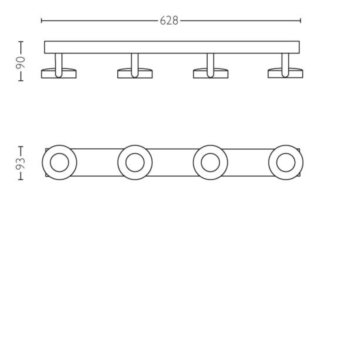 Spotlamp Clockwork 4-lichts wit Philips 8718696154526