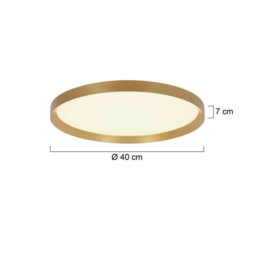 Strakke plafondlamp Flady goud Ø 40cm Steinhauer 8712746171839