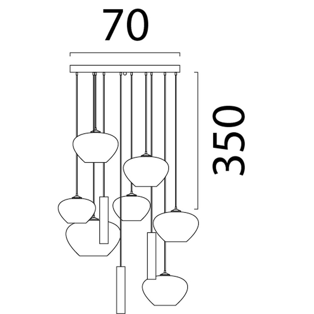 10-lichts hanglamp Cartone met Think Paper kappen Masterlight 8718121391625