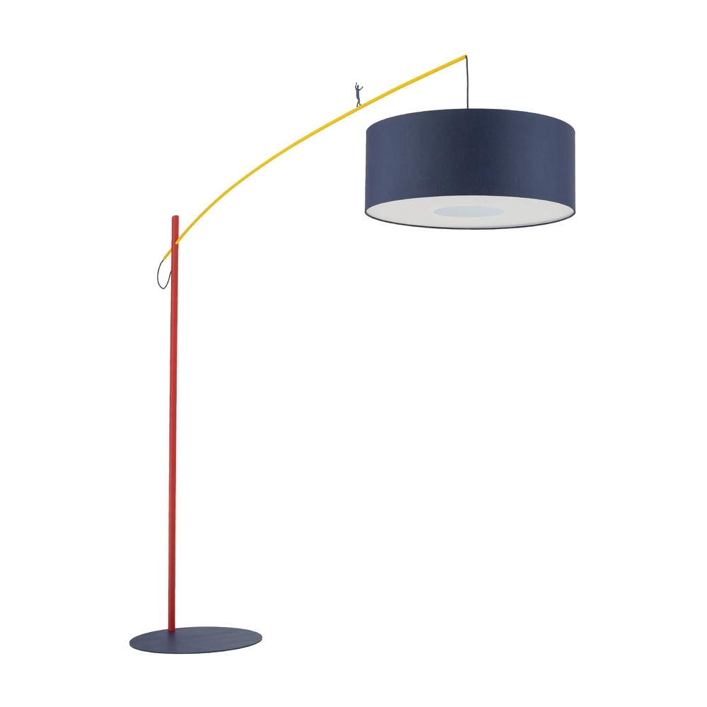 Vloerlamp Poise blauw met rood en geel Ø 65cm Lyora 5903139114301