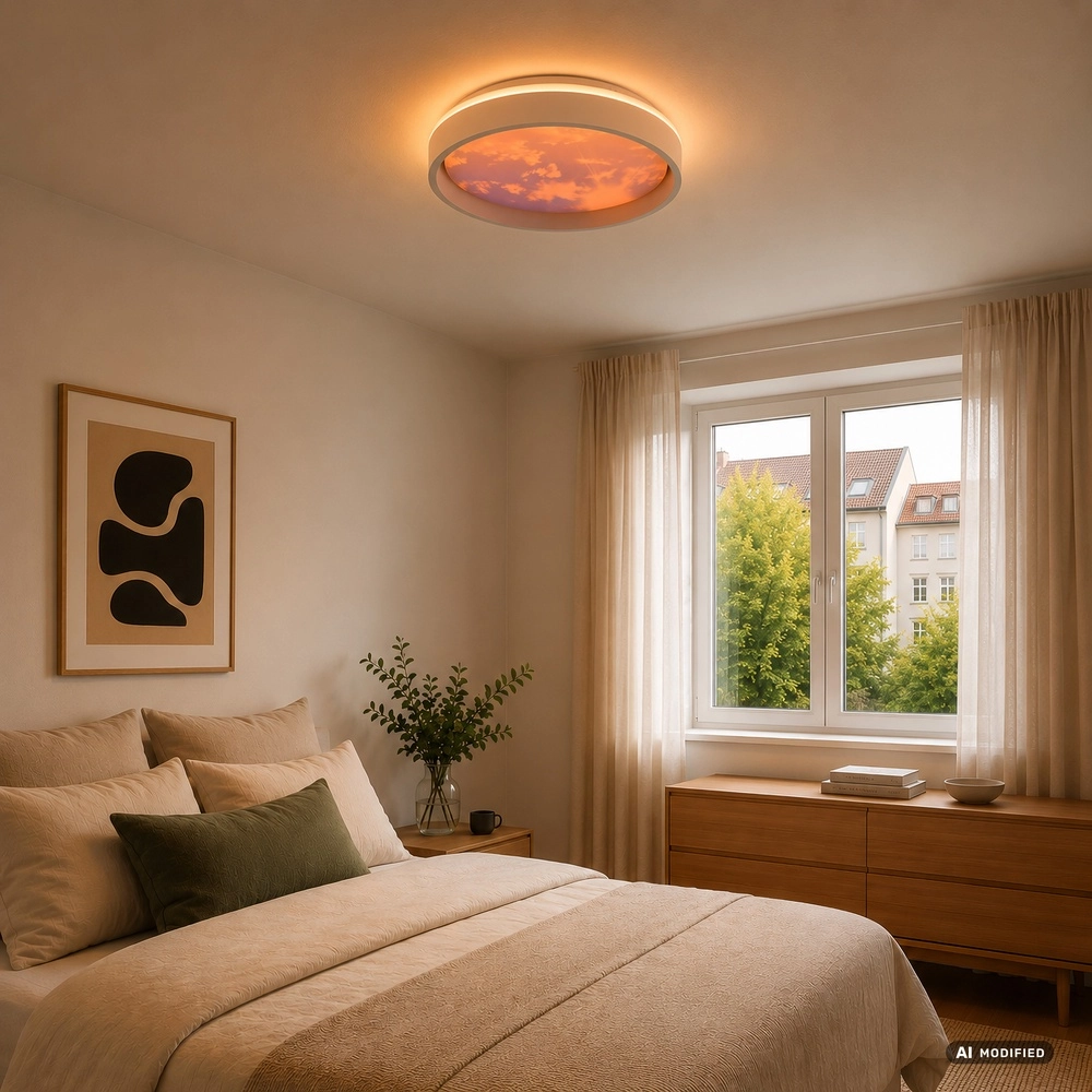 Plafonniere Sky-Dream wit met grijs Ø 39cm Brilliant 4004353473982