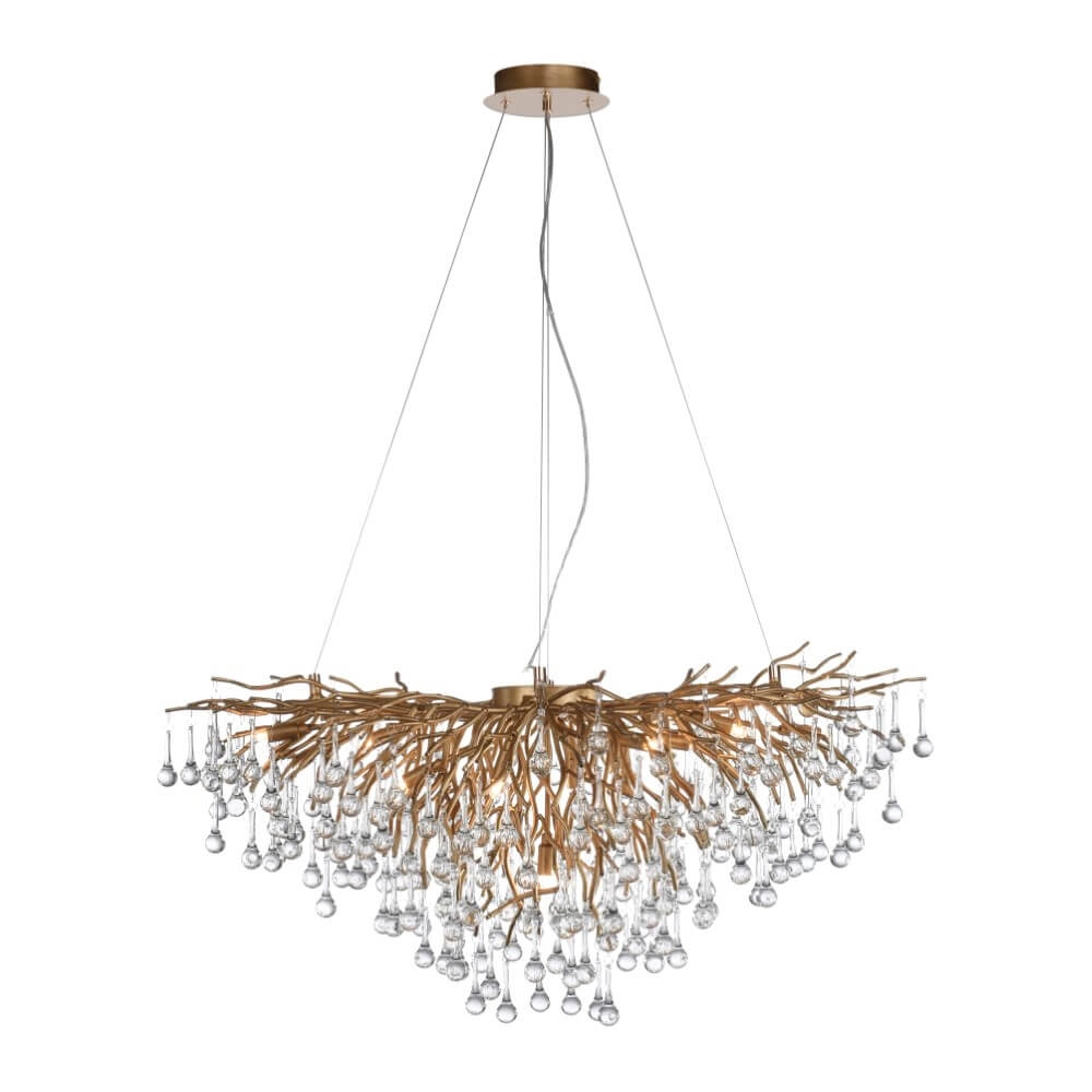 Unieke kroonluchter Icicle antiek messing Paul Neuhaus 4012248352120