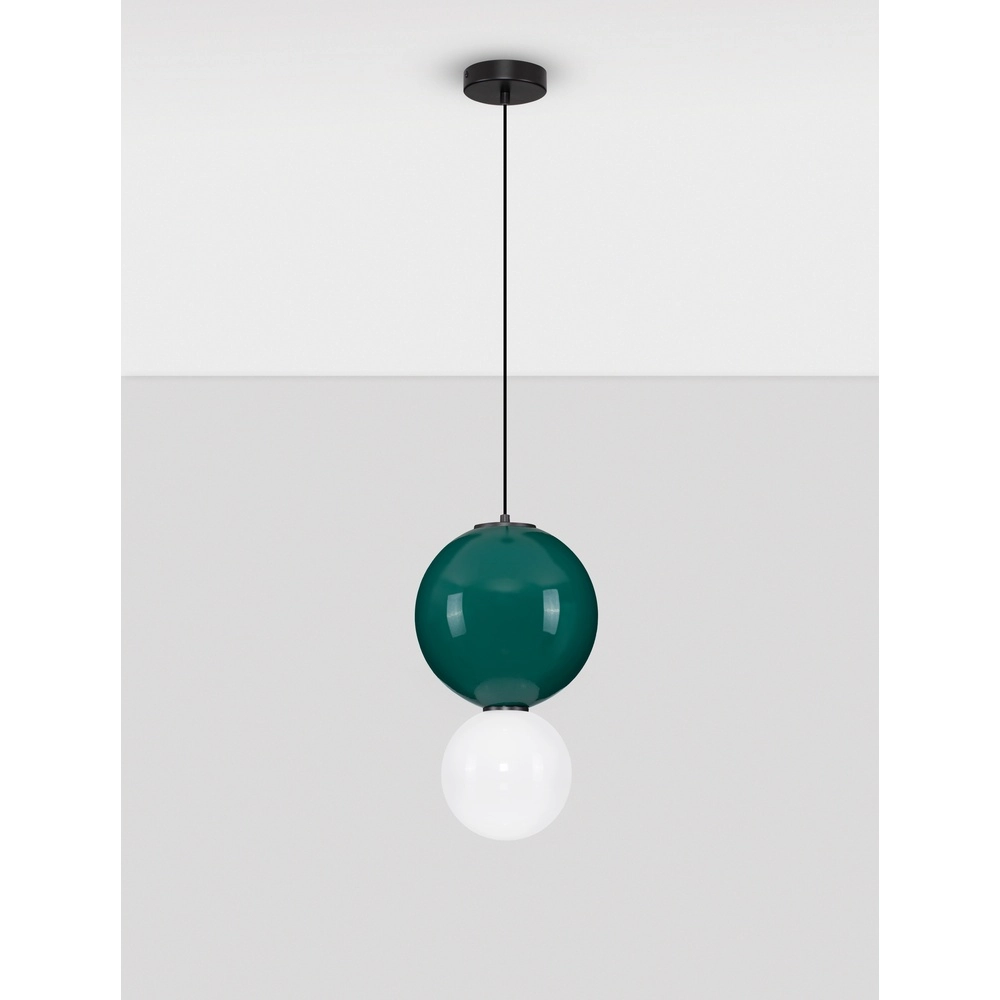 Pendant lamp Noesis Ø 25cm green with white Lyora 5212017483645