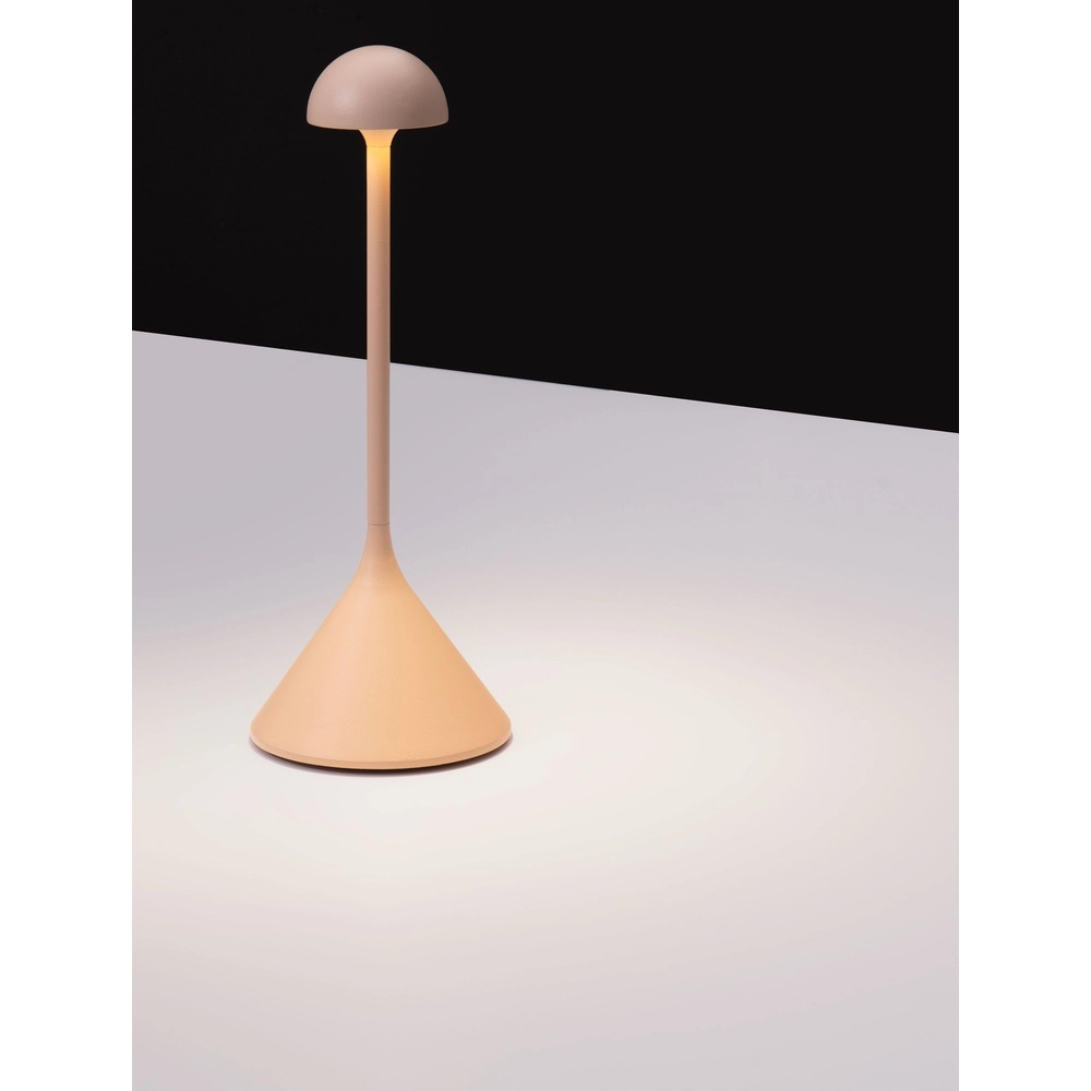Tafellamp Dalt zand bruin oplaadbaar met USB Lyora 5212017477064
