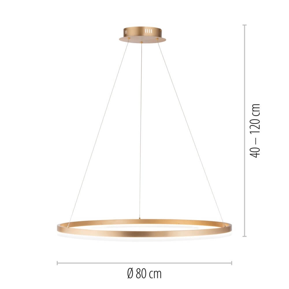 Moderne hanglamp Titus Ø 80cm antiek messing Paul Neuhaus 4012248362877