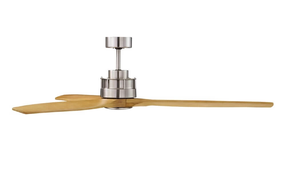 Houten plafondventilator met RVS Airfusion Akmani Ø 152cm Beacon 9333509103981