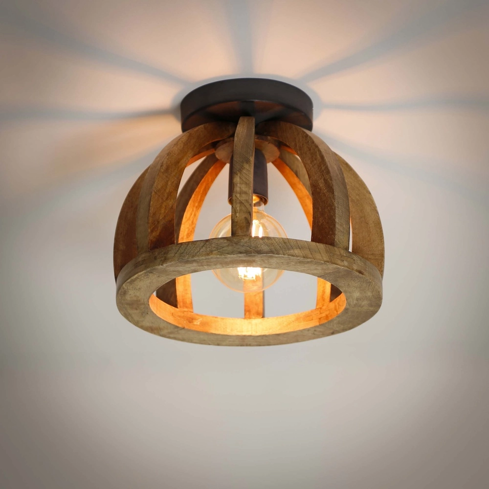 Houten plafondlamp Orba Ø 30cm - mango