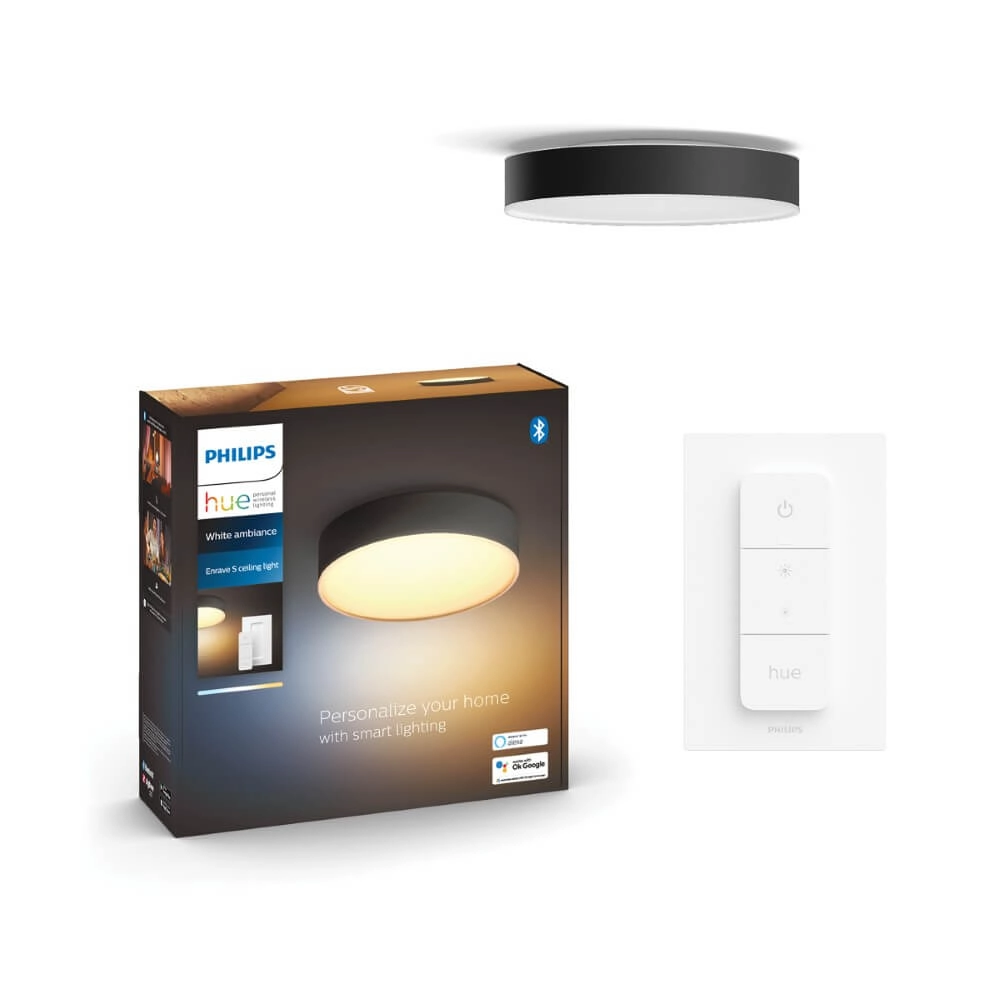 Plafondlamp Hue Enrave XL - White Ambiance Ø 55,1cm zwart Philips 8718696176481