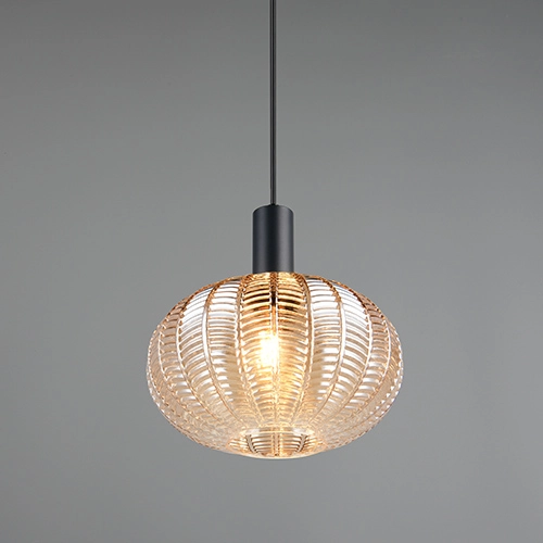 Klassieke hanglamp Elvezia amber glas Trio 4017807677768