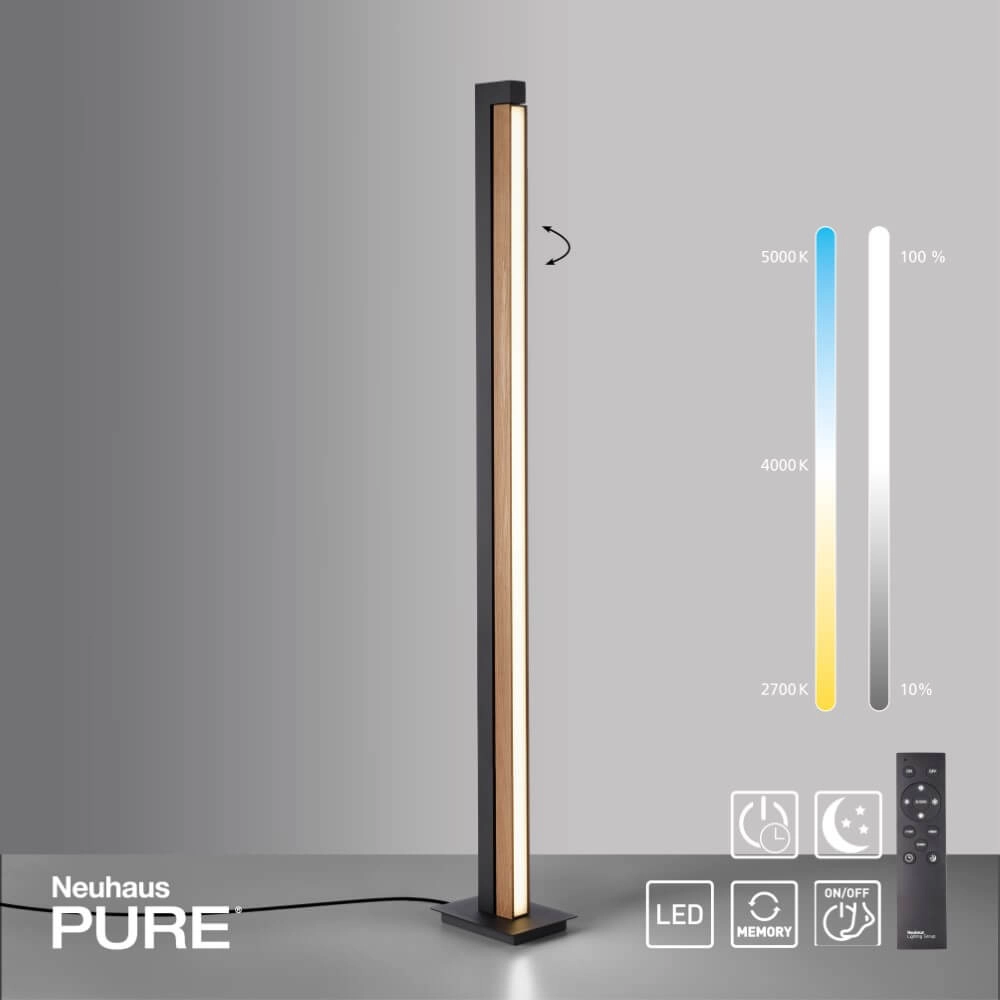 Vloerlamp Pure-Lines hout Paul Neuhaus 4012248375754