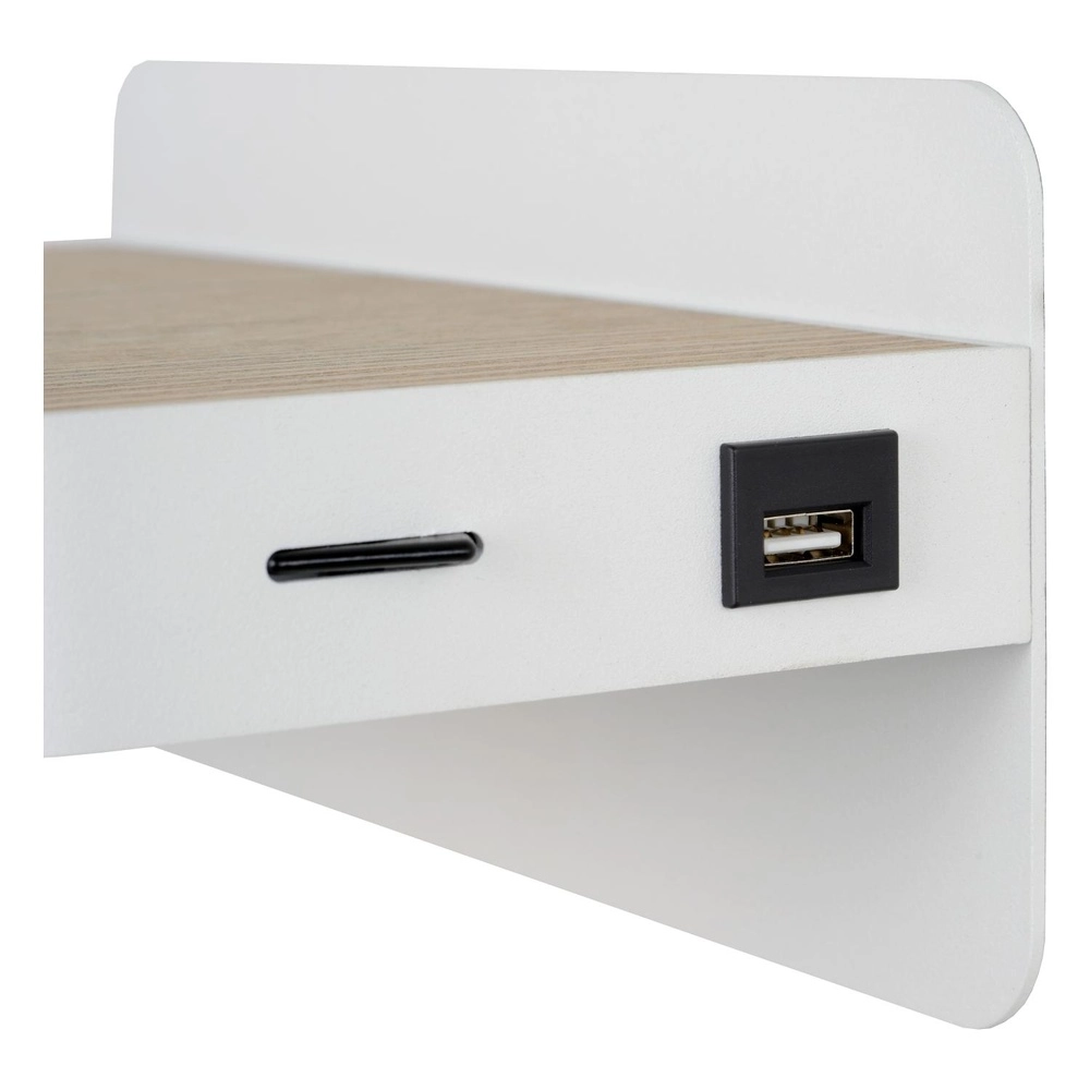 Bedlampje Atkin met USB oplaadpunt wit Lucide 5411212770837