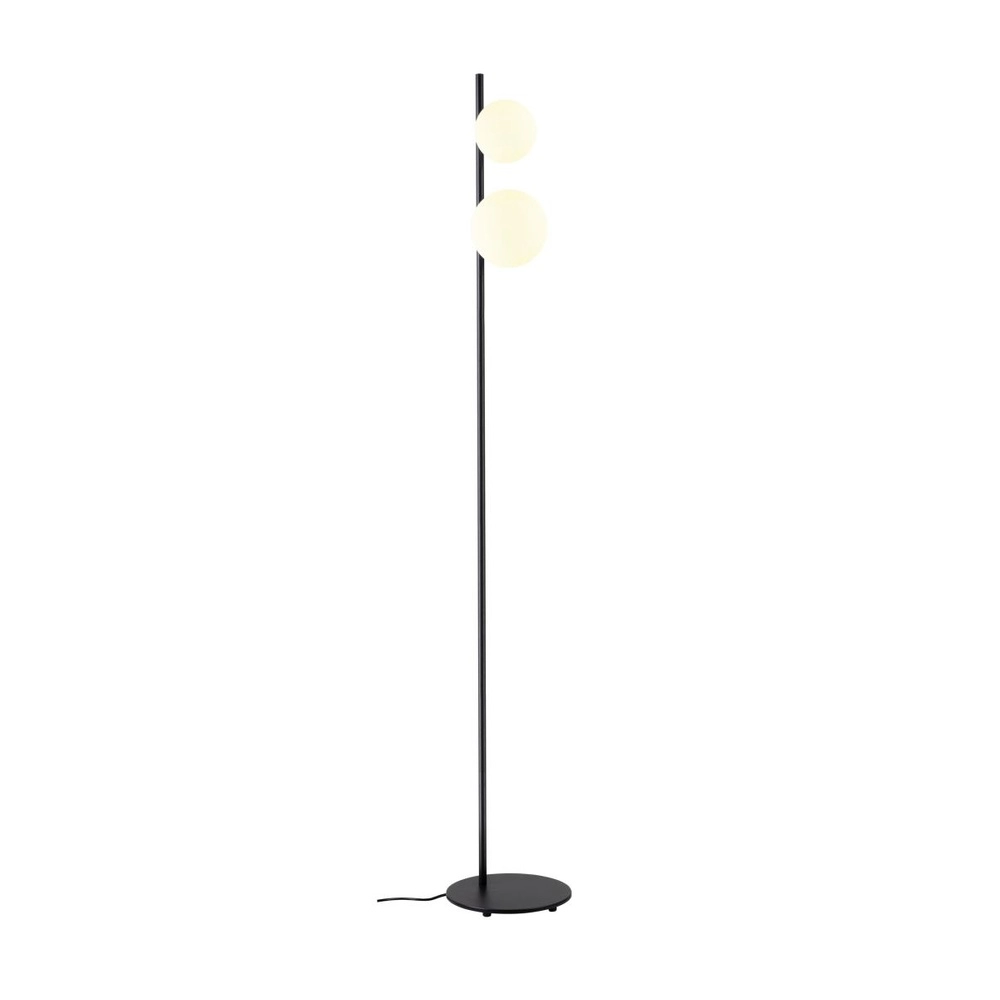 Vloerlamp Sun zwart met witte bollen Vloerlamp Sun zwart met witte bollen
