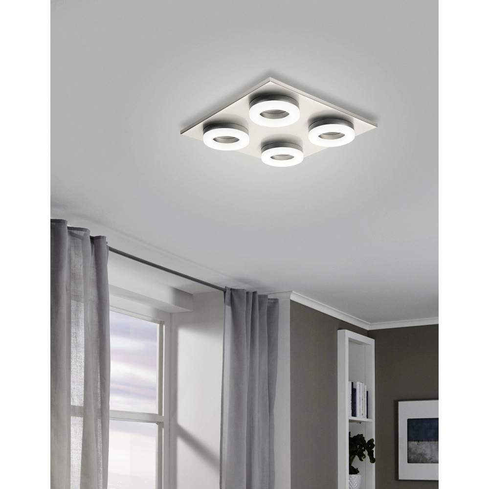 Vierkante plafondlamp Palena nikkel Eglo 9002759325695