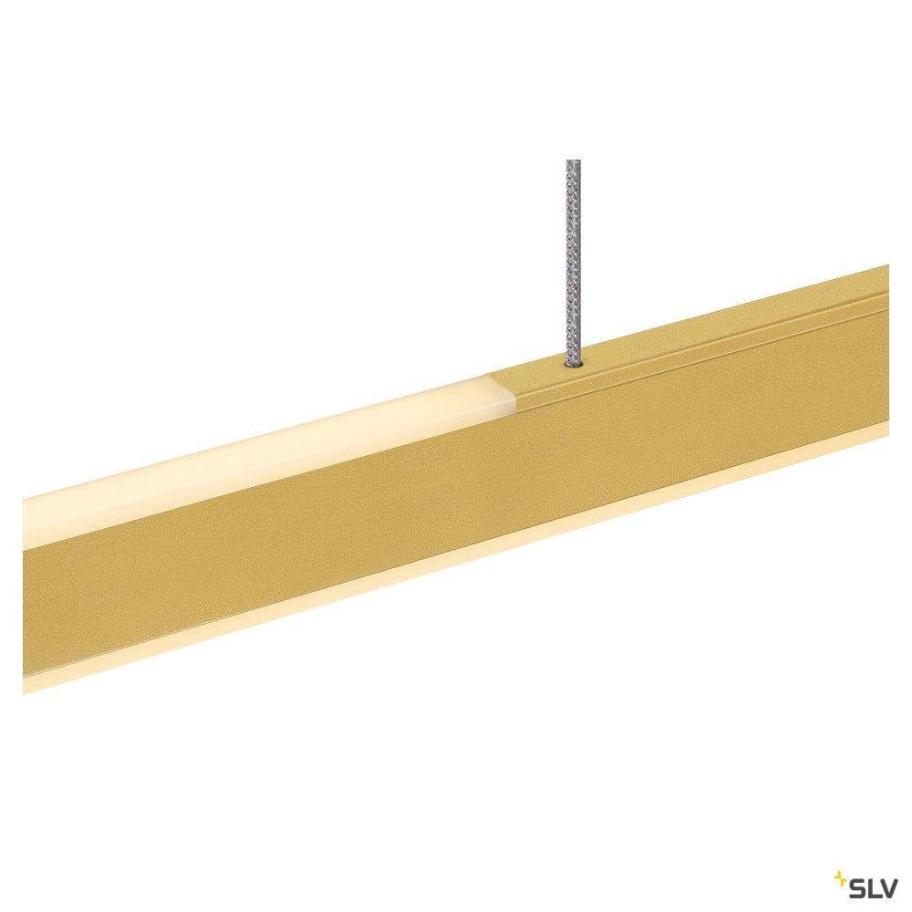 kantoor hanglamp One Linear 2x10w Led 140cm mat messing SLV 4024163262668
