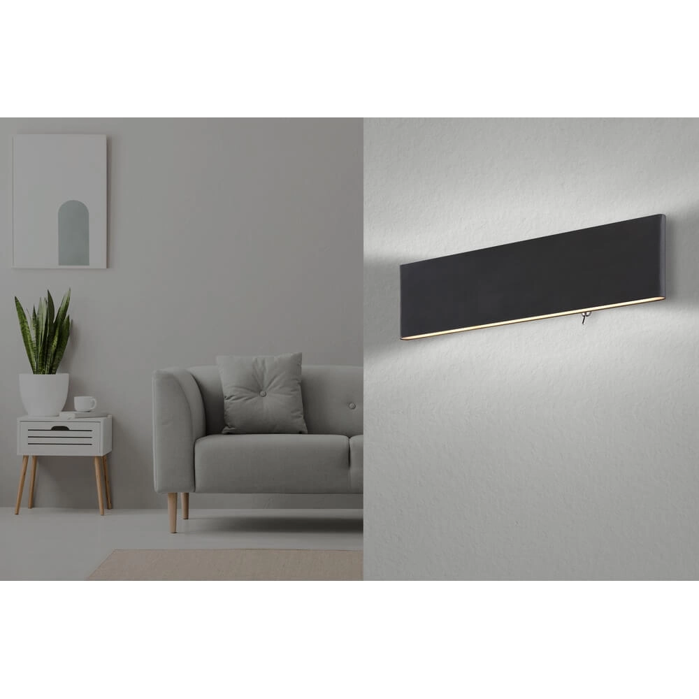Design wandlamp Siegfried M zwart met schakelaar Globo 9007371414352