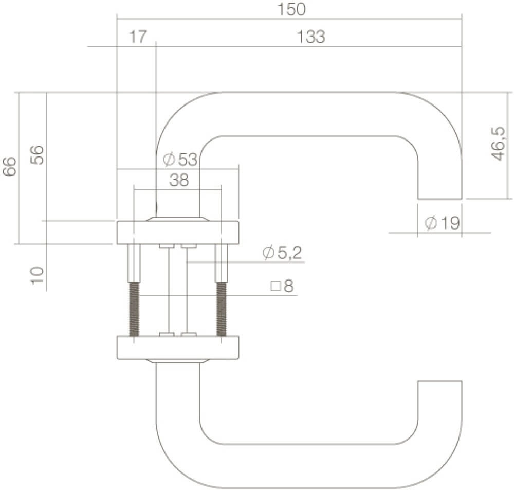 Deurklink Bern op rozet zwart Intersteel 8714186400531