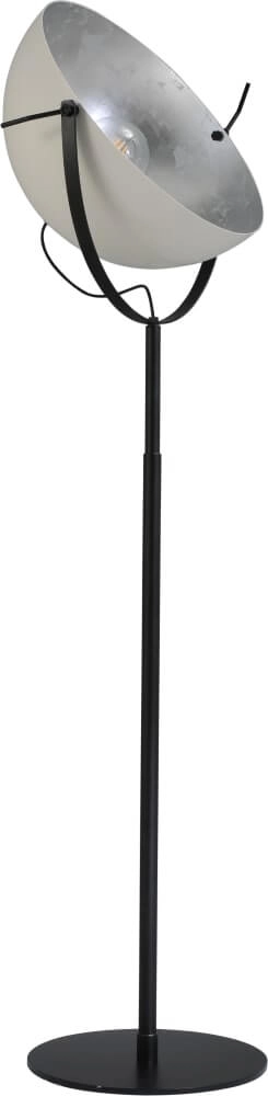 Landelijke vloerlamp Larino 60 180cm zwart met wit en zilver Landelijke vloerlamp Larino 60 180cm zwart met wit en zilver