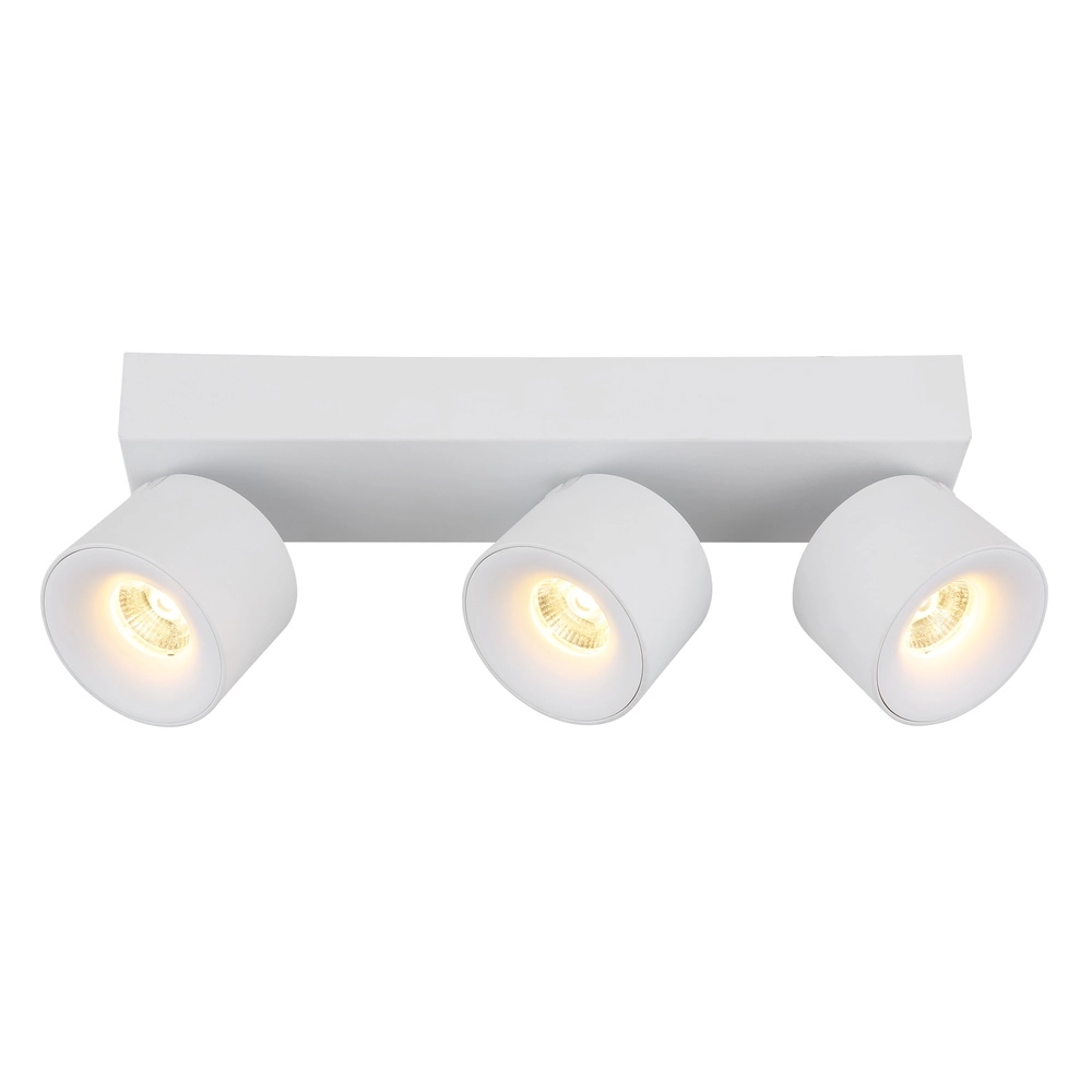 Strakke plafondlamp Rae 3-lichts wit Globo 9007371453641