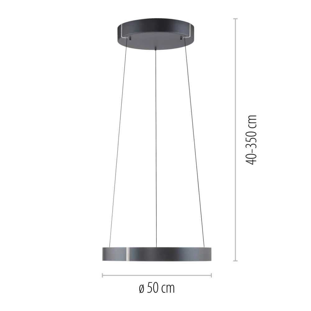 Ronde hanglamp Pure E-Clipse grijs Ø 50cm Paul Neuhaus 4012248372319