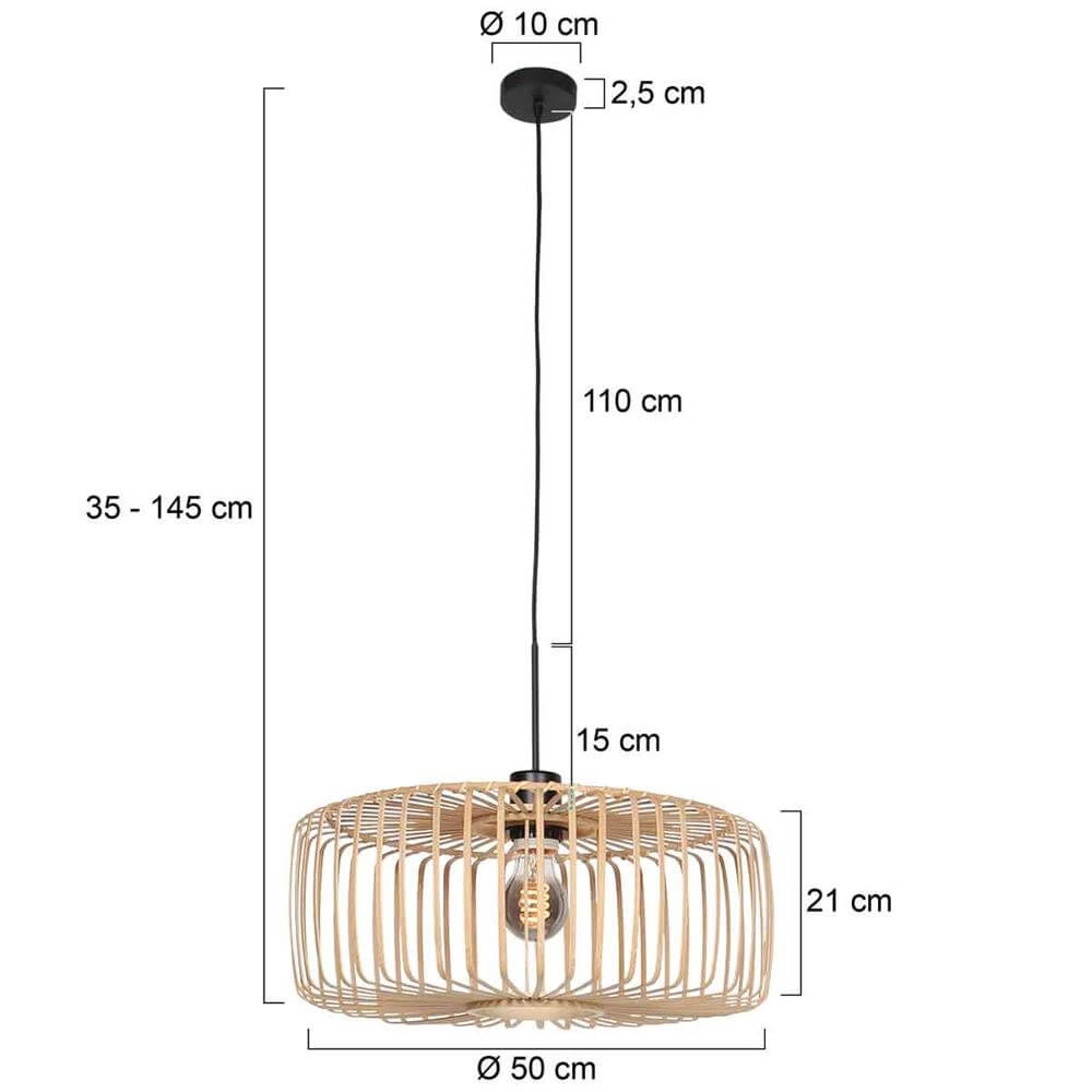 Bamboe hanglamp Sparkled Light Ø 50cm Steinhauer 8712746176841