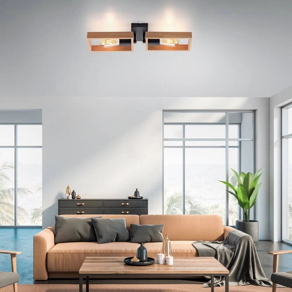 Landelijke plafondlamp Franky 2-lichts Just Light 4043689983116