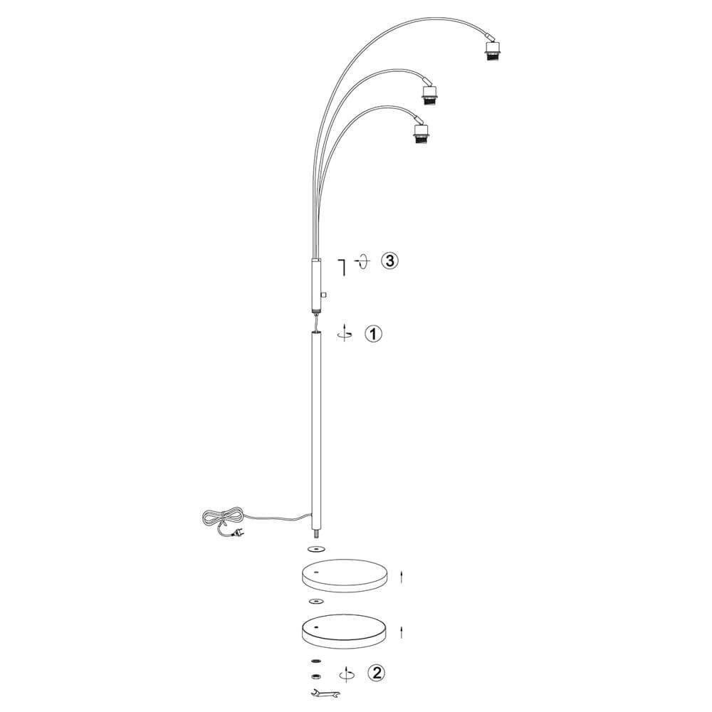 Bamboe vloerlamp Sparkled Light met zwart Steinhauer 8712746176803