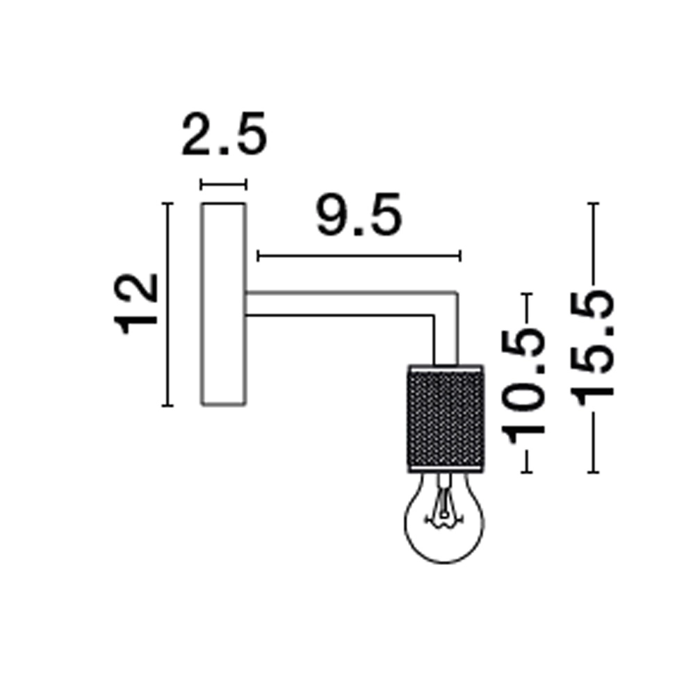 Minimalist wall lamp Royal black Lyora 5212017436023