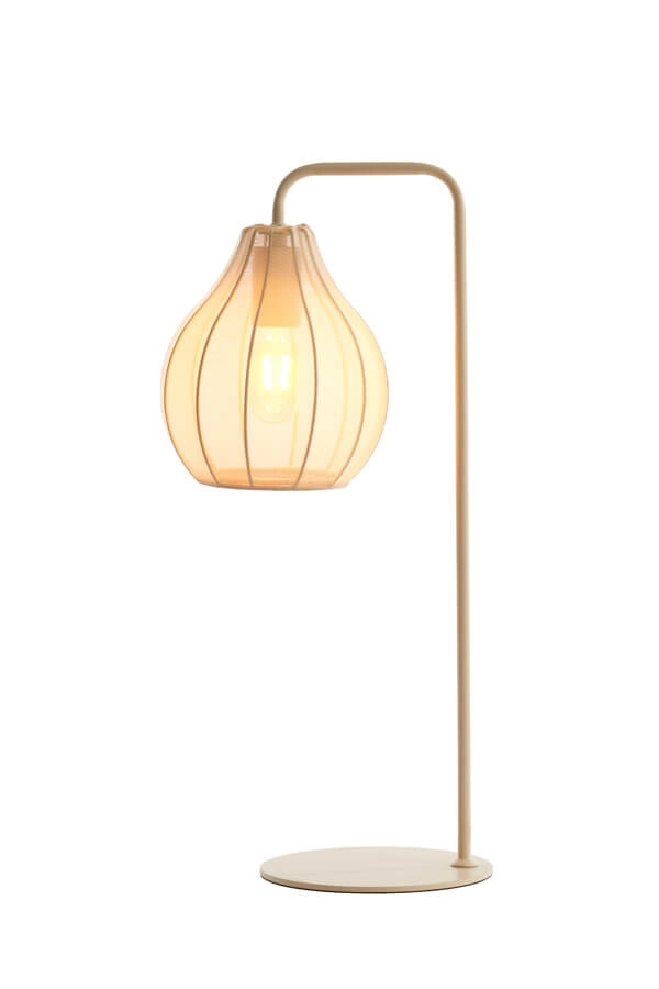 Crème tafellamp Elati Ø 20cm japandi