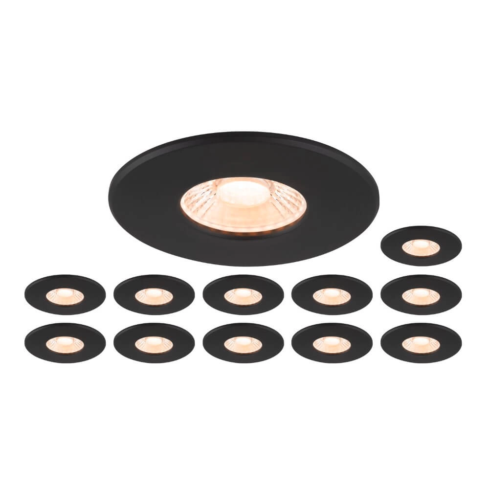 Set van 12 inbouwspots Multix IP65 - zwart - Led Set van 12 inbouwspots Multix IP65 - zwart - Led