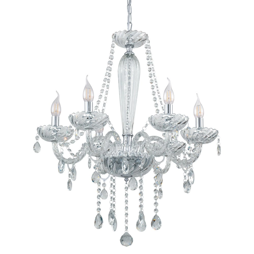 Kroonluchter Basilano 1 72cm 6-lichts grijs Eglo 9002759390990