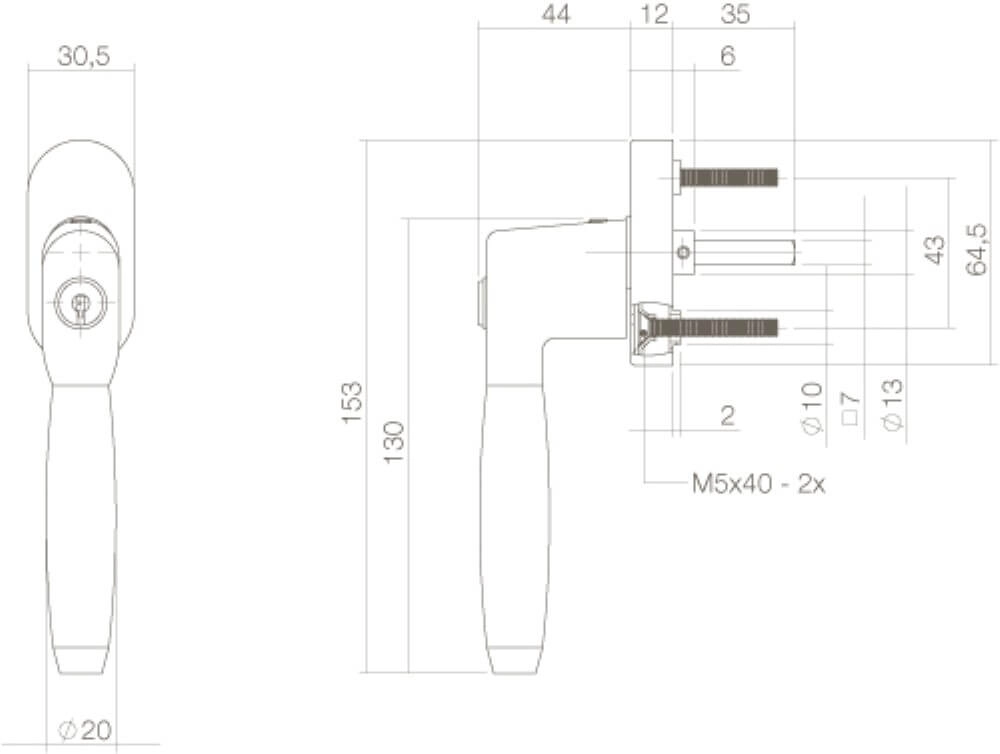 Klassieke raamkruk Ton 400 afsluitbaar chroom Intersteel 8714186147962