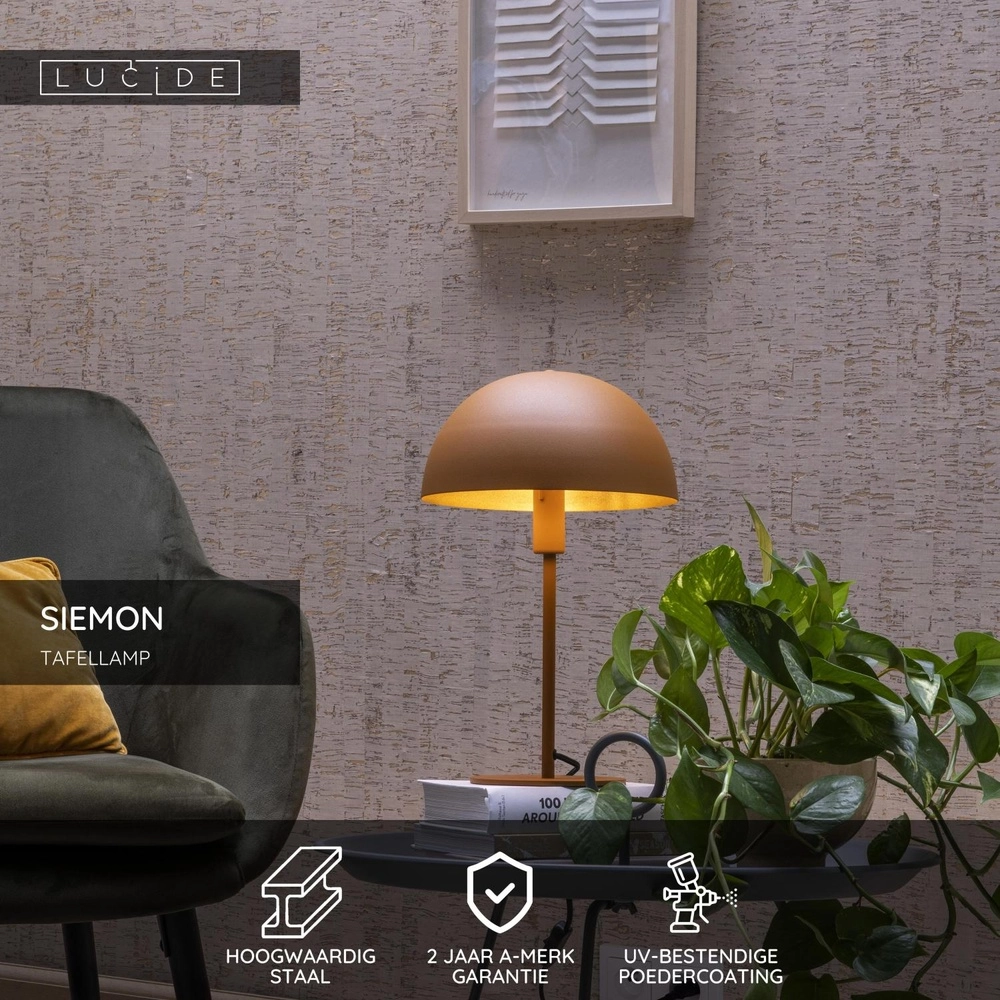 Design tafellamp Siemon geel Lucide 5411212451552