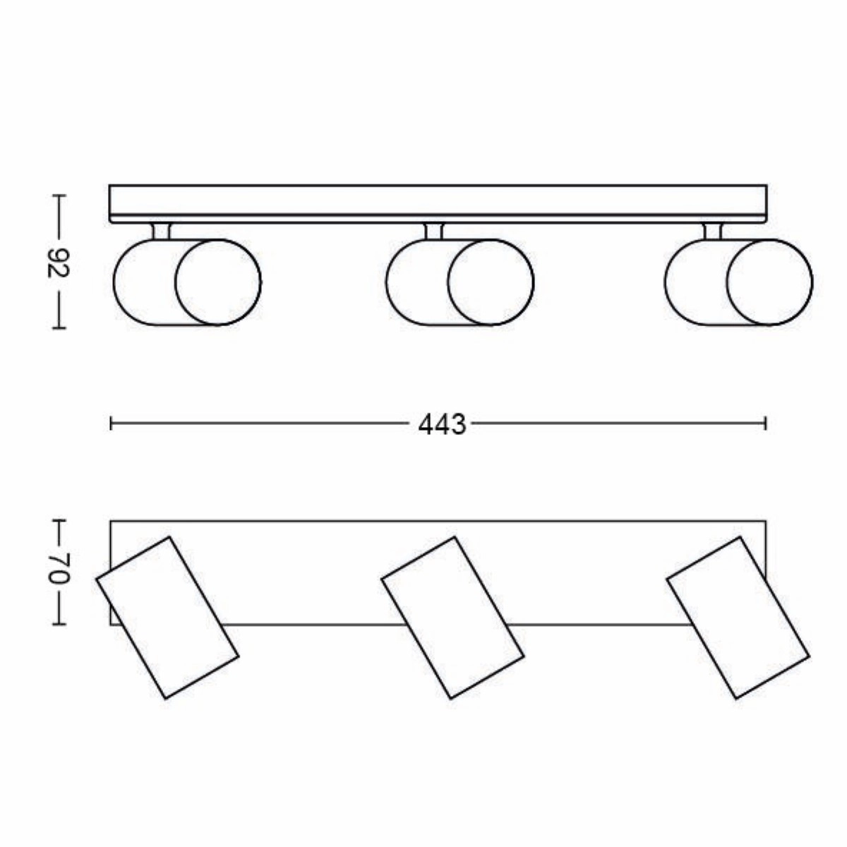Opbouwspot Kosipo 3-lichts zwart Philips 8718696164921