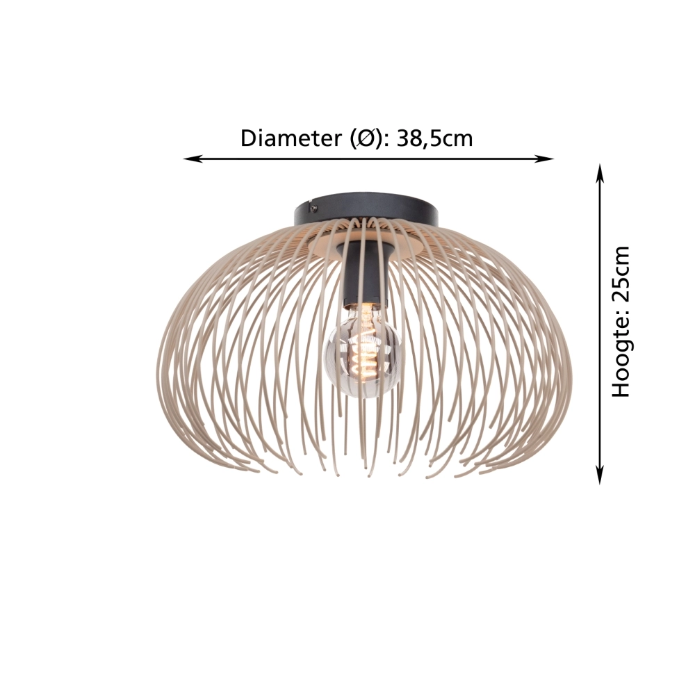 Design plafondlamp Alhabia Ø 38,5cm zand bruin Stars of Light 9008606353071