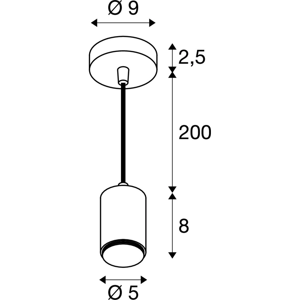 Pendelarmatuur Lalu 2m zwart E27 SLV 4024163317399