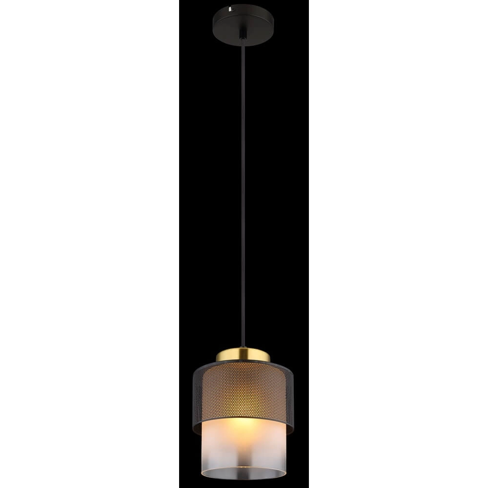Hanglamp Olga 1-lichts zwart met gaas Globo 9007371452484