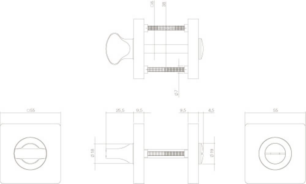 WC-sluiting Tira vierkant zwart Intersteel 8714186408742