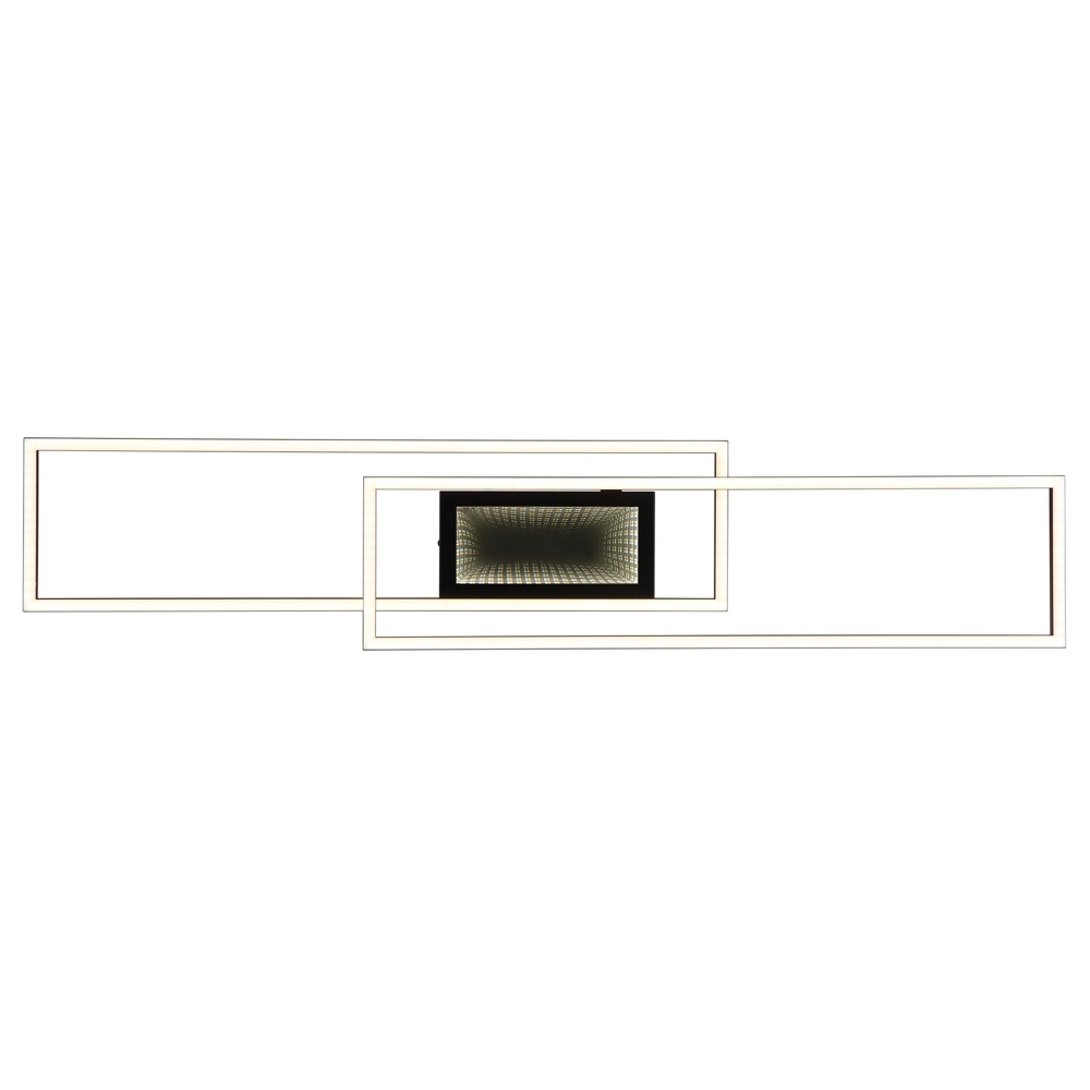 Moderne plafondlamp Saunders zwart rechthoek Globo 9007371478354