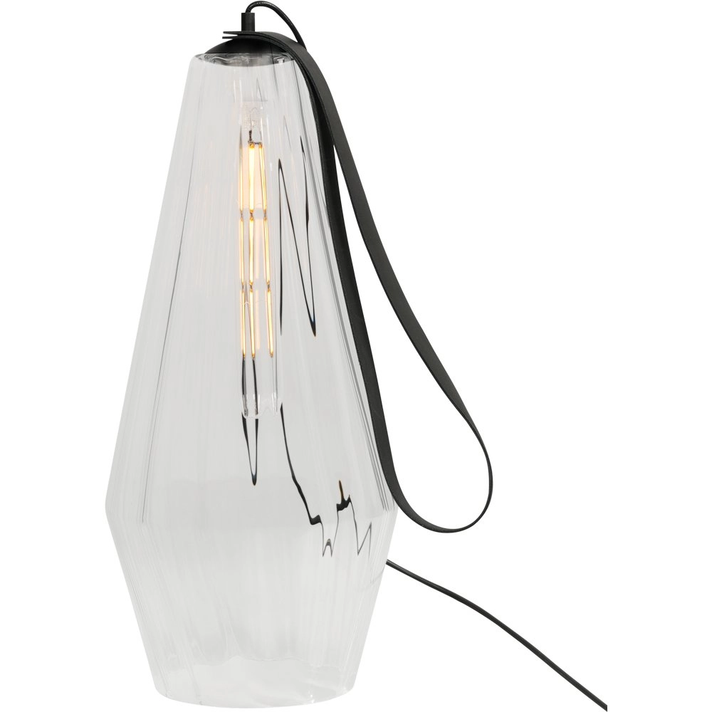 Tafellamp zwart Diamond 80cm met helder glas Tafellamp zwart Diamond 80cm met helder glas