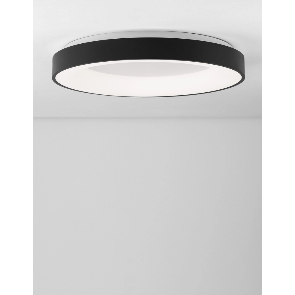 Plafondlamp Rando Thin zwart Ø 60cm