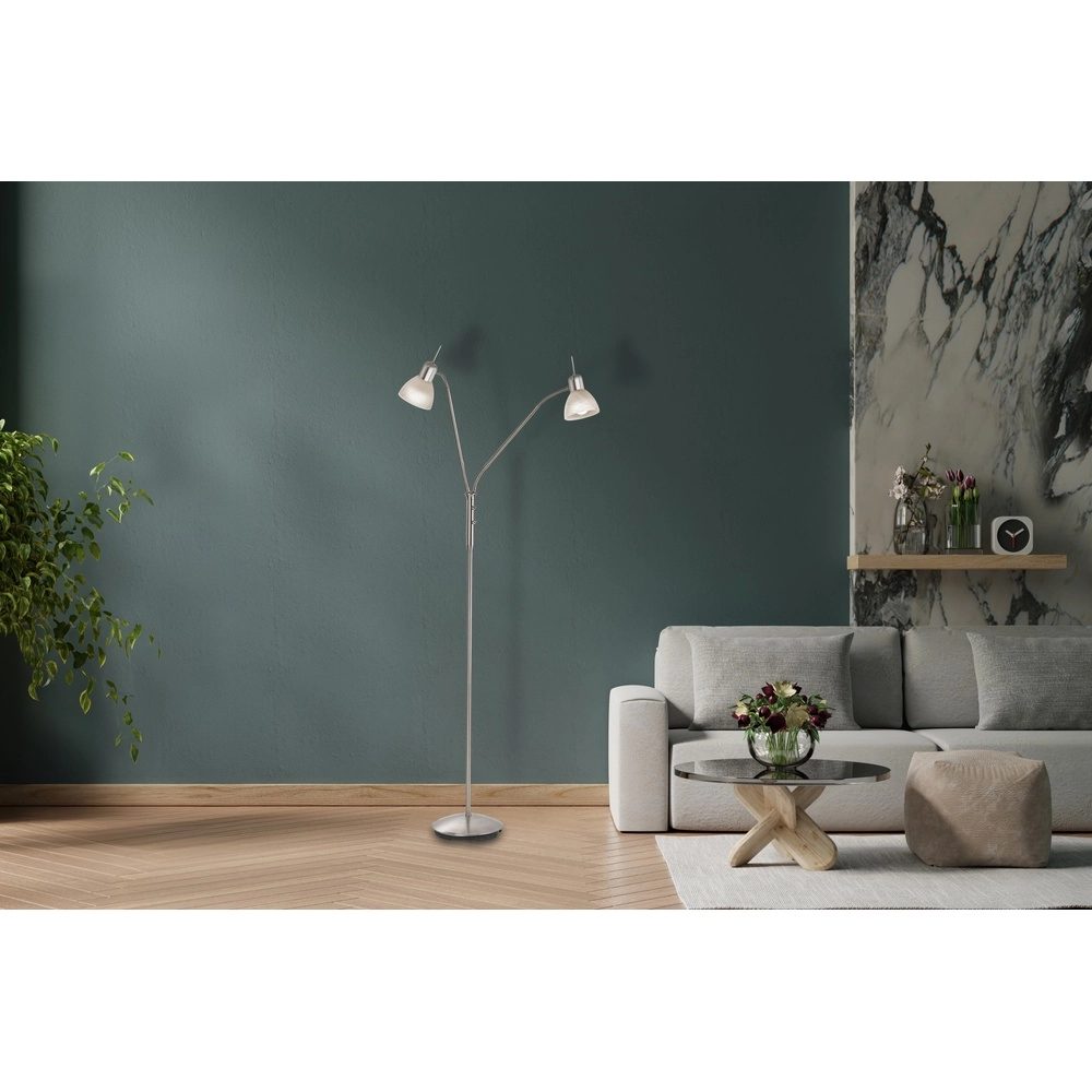 Dubbel leeslamp Daytona nikkel Globo 4048194034797