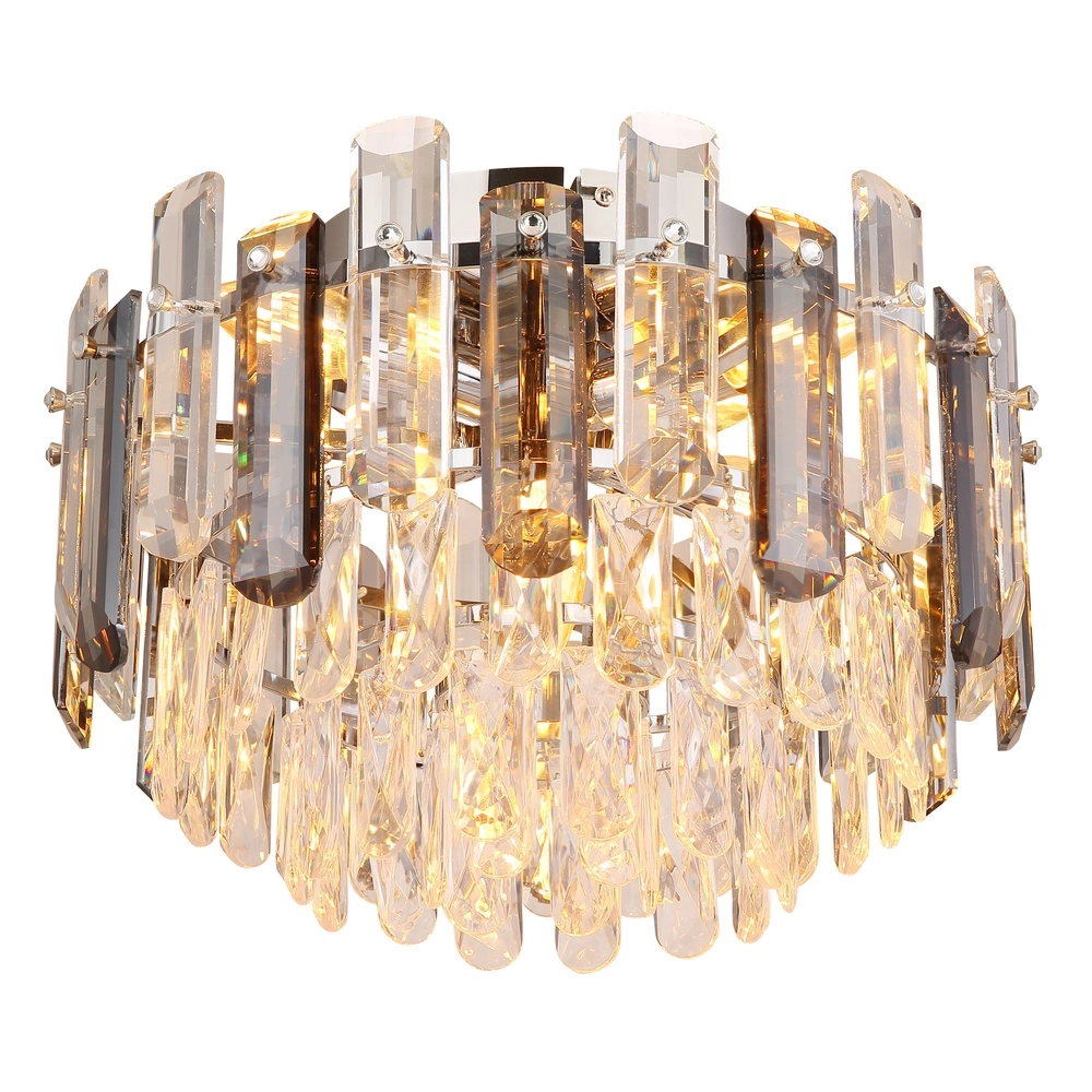 Plafondlamp Orgina chroom met kristal Ø 39cm