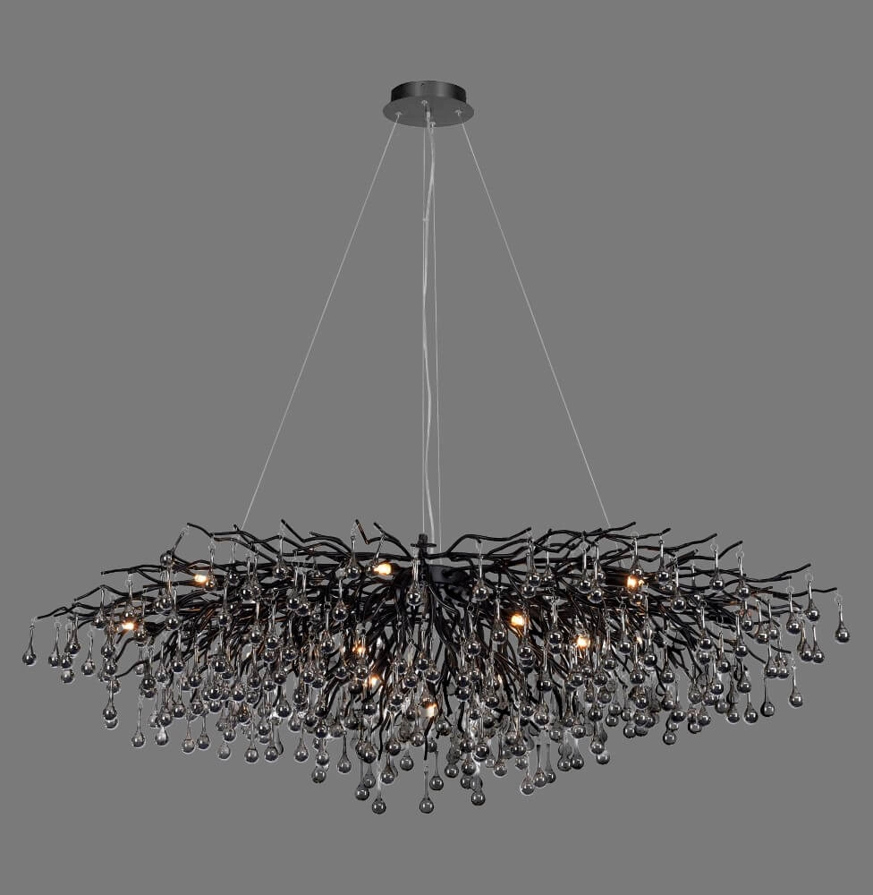 Grote kroonluchter Icicle zwart Paul Neuhaus 4012248377543