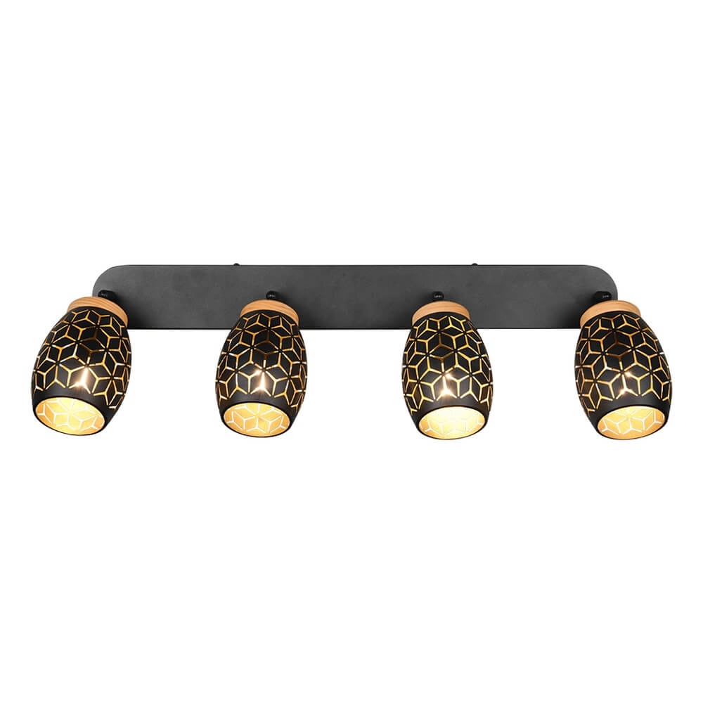 4-lichts opbouwspot Bidar zwart Trio 4017807640700