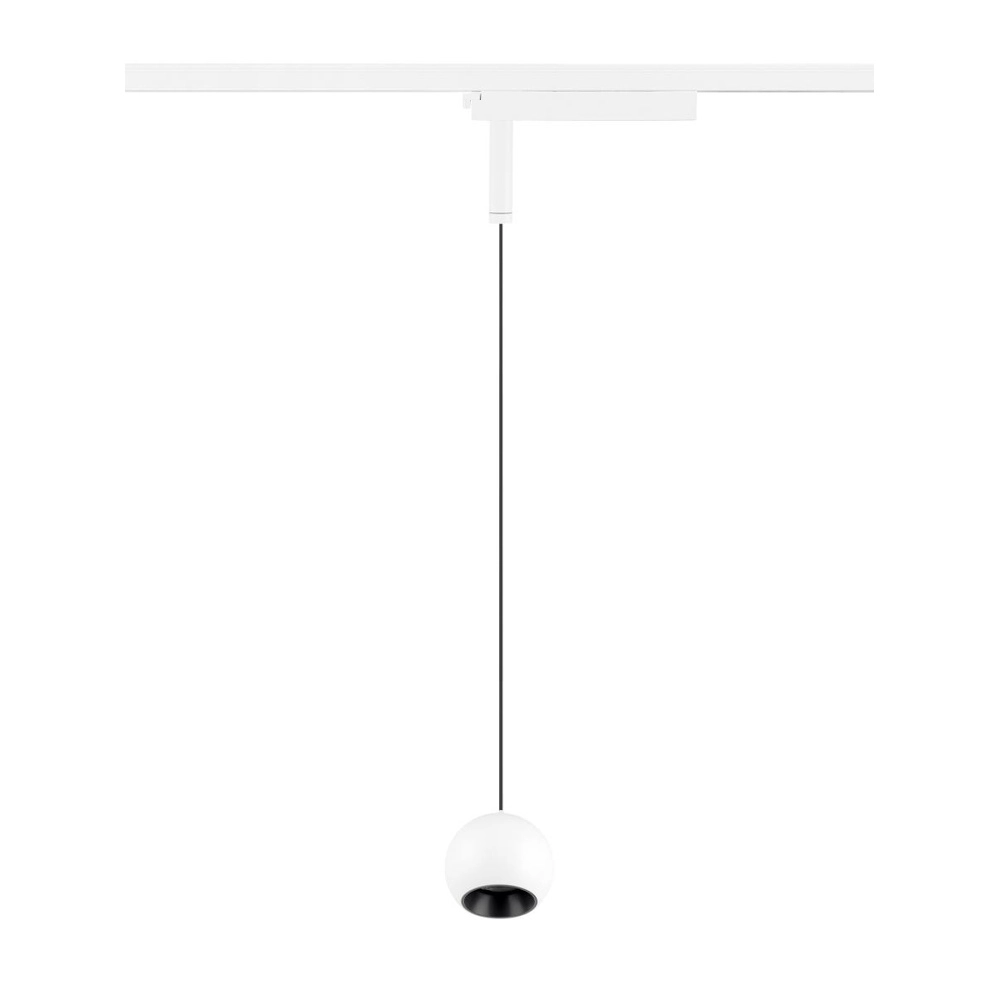 Hanglamp voor rail Light Eye 2.0 1-fase wit met zwart 2700K SLV 4024163315715