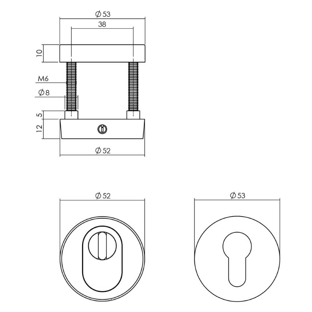 Veiligheidsrozet Salus massief kerntrekbeveiliging RVS Intersteel 8714186329252