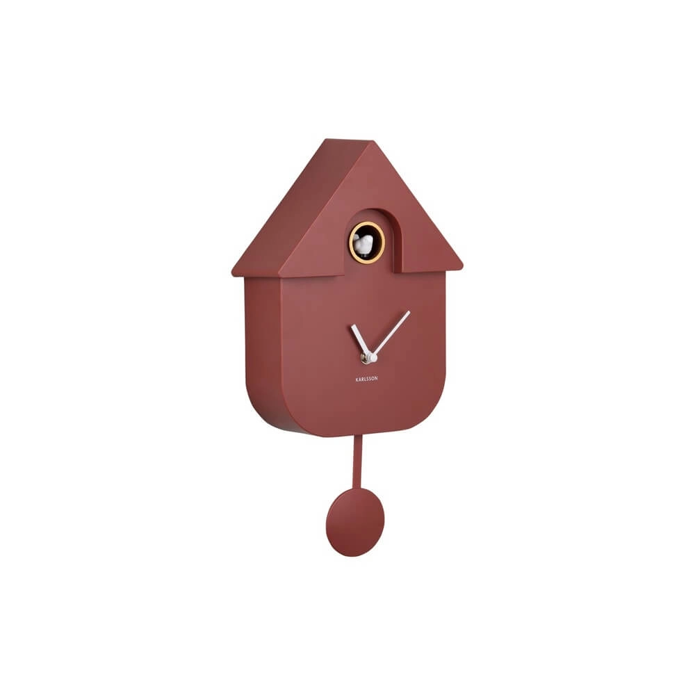 Wandklok Modern Cuckoo okerrood Karlsson 8714302730856