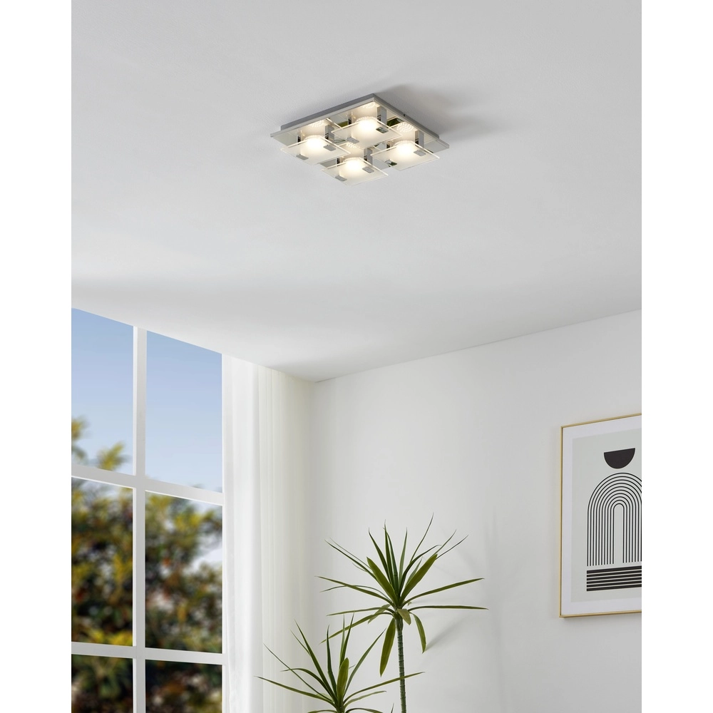 Moderne plafondlamp Vicaro 4-lichts chroom Eglo 9002759933142